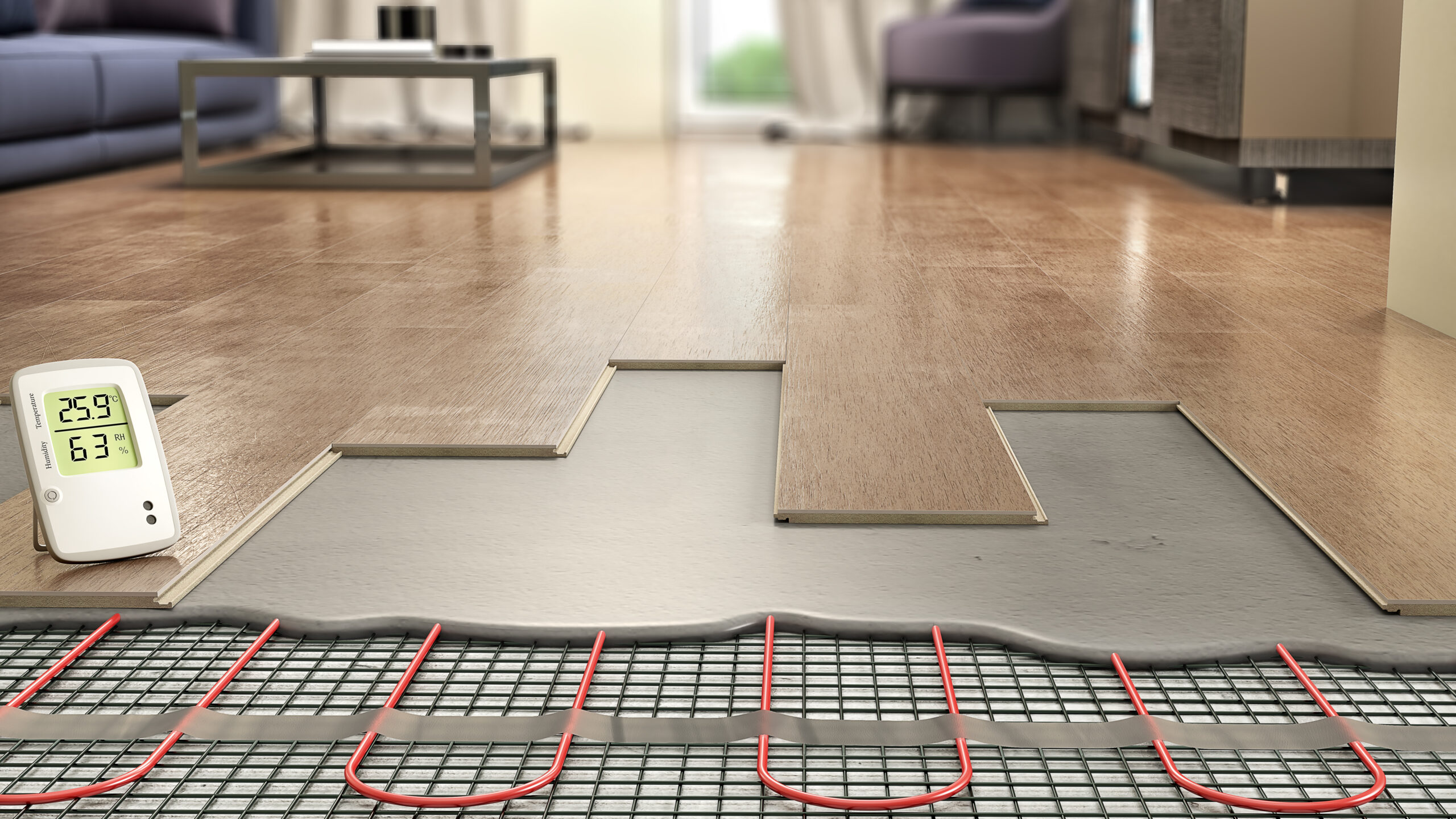 Underfloor heating install